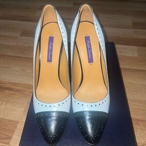 Ralph Lauren Ainsley Black and White Heels